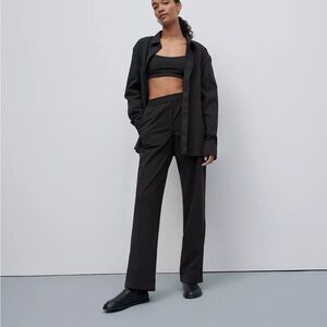 Women’s Black Straight-Leg Mid-Rise Pant